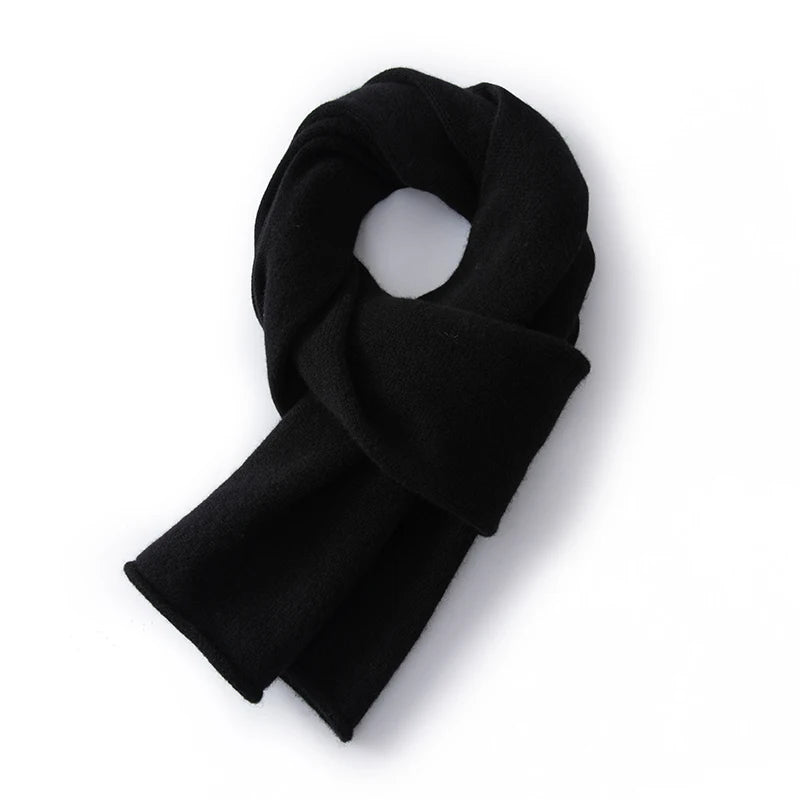 100% Wool Winter Scarf - Knitted Shawl Wrap