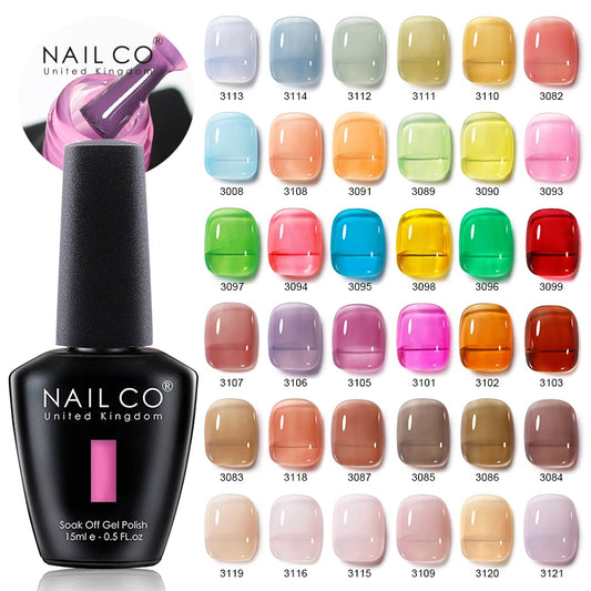 NAILCO 15ml Translucent Gel Nail Polish Semi-permanent Enamels Varnish For UV Nails Art Hybrid LED Nail Gel Transparent Manicure