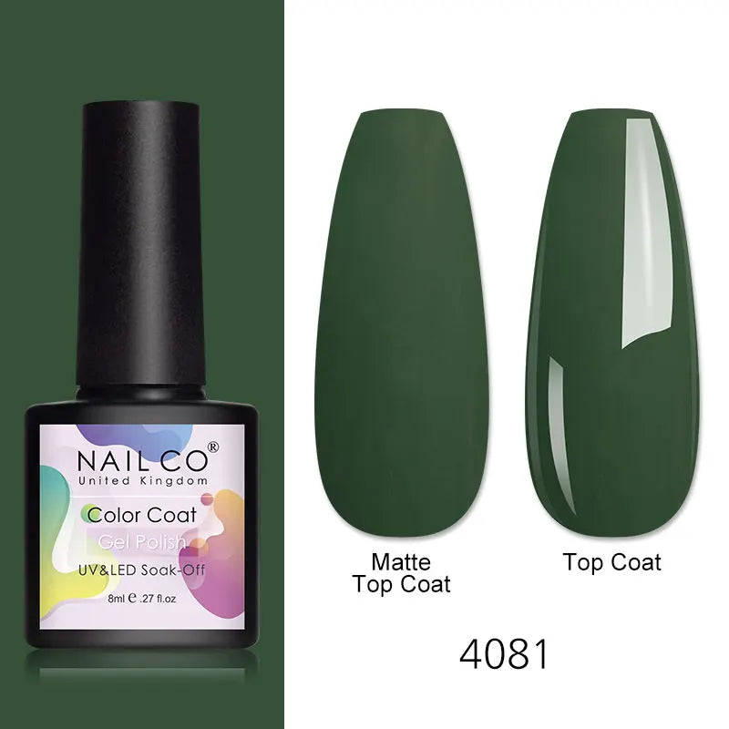 NAILCO 8ml Pink Red Colors Gel Nail Polish Nail Art Varnishes Gel Lacquer Coat LED Nails Manicure Design UV Gel Varnish Soak Off