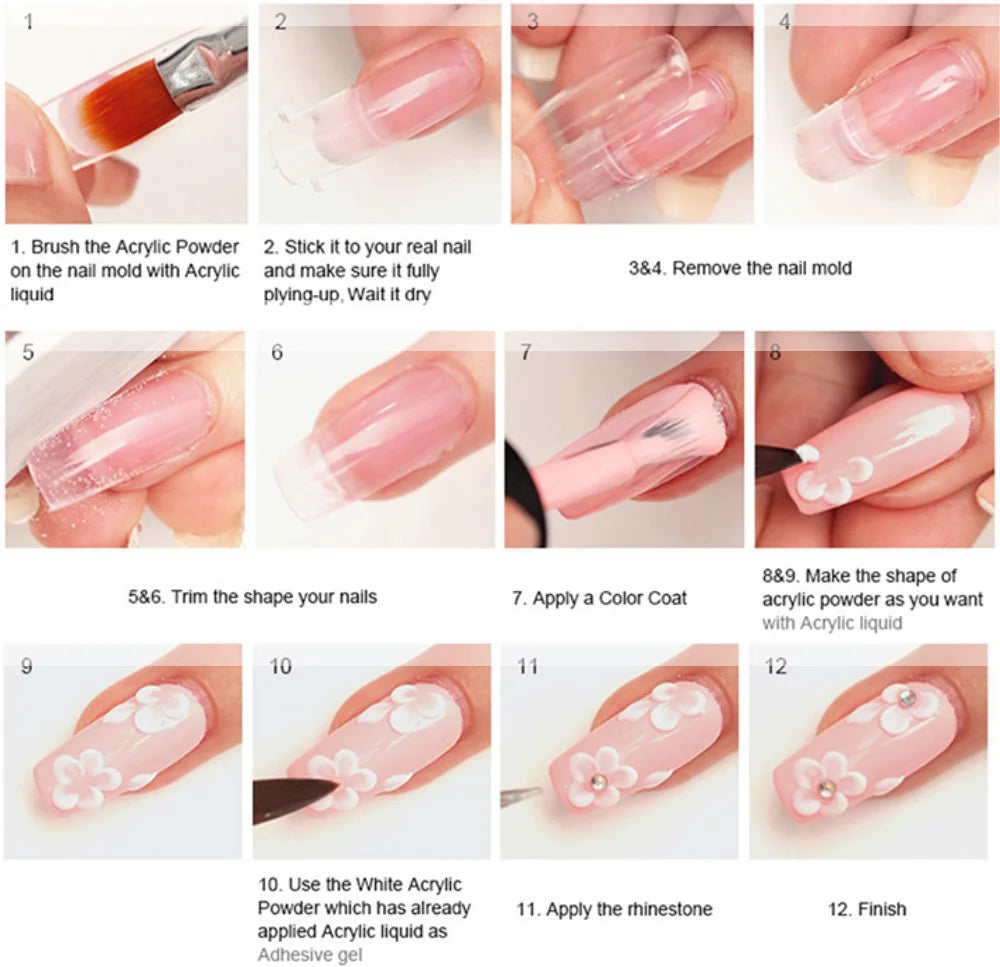 Nails extension Powder Nail salon 3 in 1 Acrylic dip Powder