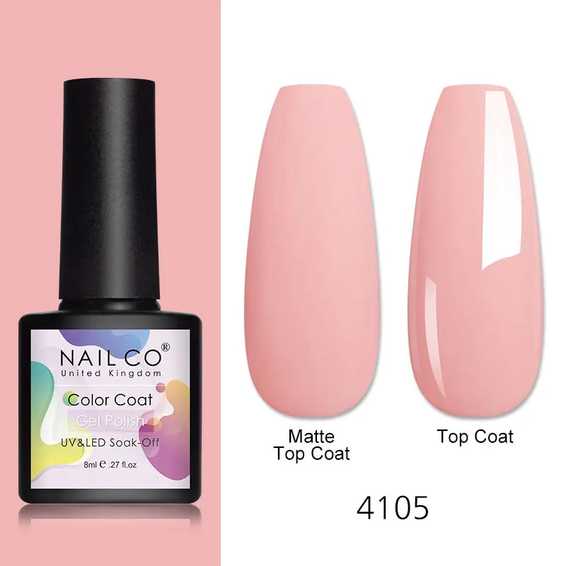 NAILCO 8ml Pink Red Colors Gel Nail Polish Nail Art Varnishes Gel Lacquer Coat LED Nails Manicure Design UV Gel Varnish Soak Off