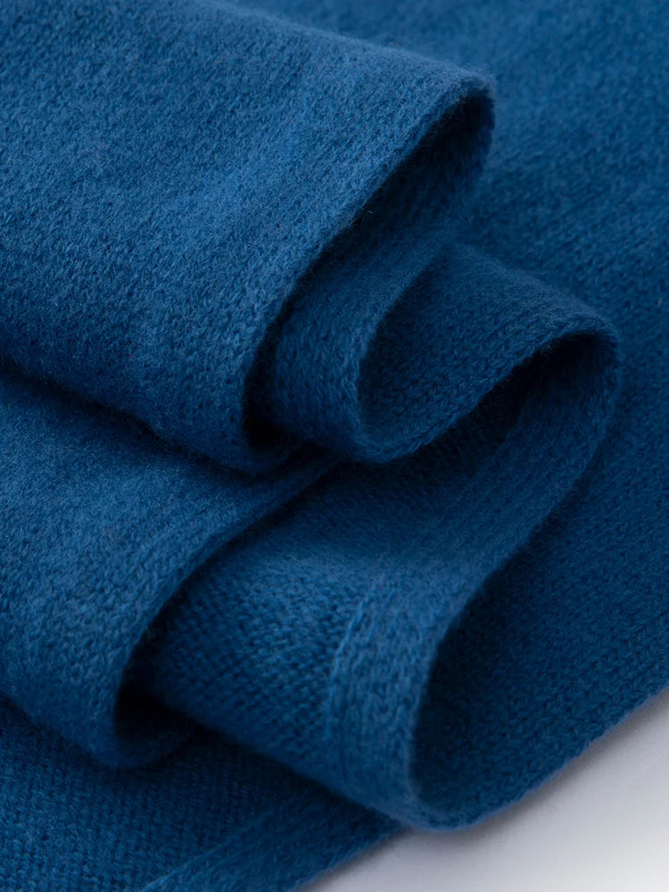 100% Wool Winter Scarf - Knitted Shawl Wrap