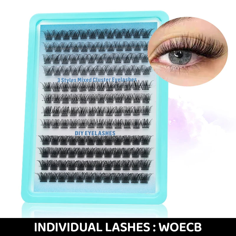 DINGSEN Eyelashes Cluster Soft Individual Lashes Eyelashes Extensions Volume DIY Eyelashes Kit Thick Cluster Eyelash Makeup
