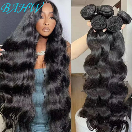 Body Wave Bundles Human Hair Indian Hair Weave Bundles 1/3/4 Pcs Bundles Natural Black 10-30 Inch Remy Hair Extensions Tissage