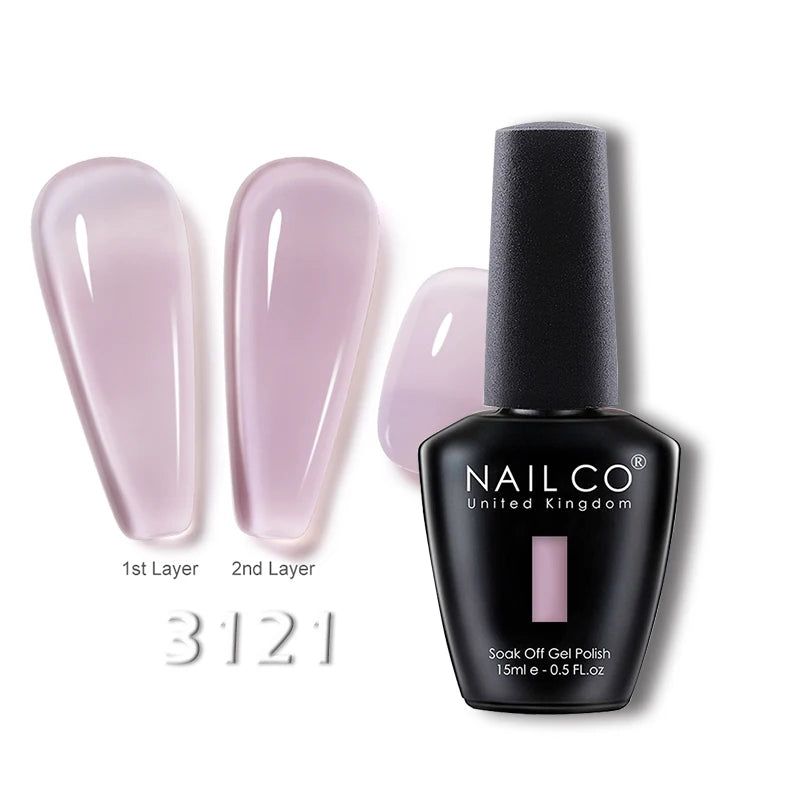 NAILCO 15ml Translucent Gel Nail Polish Semi-permanent Enamels Varnish For UV Nails Art Hybrid LED Nail Gel Transparent Manicure