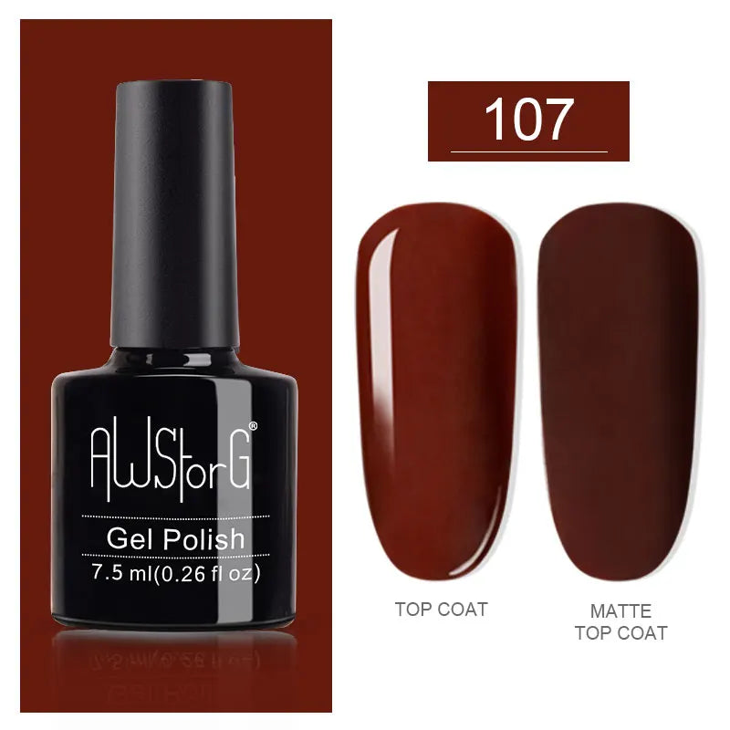 7.5ml Red Glitter Gel Nail Polish Crystal Semi Permanent Soak Off UV Gel Varnish Nail Art Manicure Base Matte Top Coat Vernis