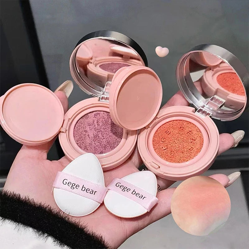 Cute Liquid Blusher Air Cushion Nude Natural Face Brighten Apricot Peach Tint Blush Shading Rouge Rubor Korean Makeup Cosmetics