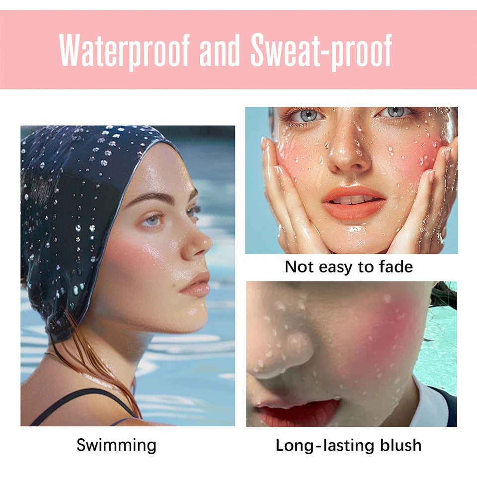 Single Color Butter Blush Matte Natural Cheek Tint Waterproof Face Contouring Cosmetics Blush Powder Face Soft Female Makeup