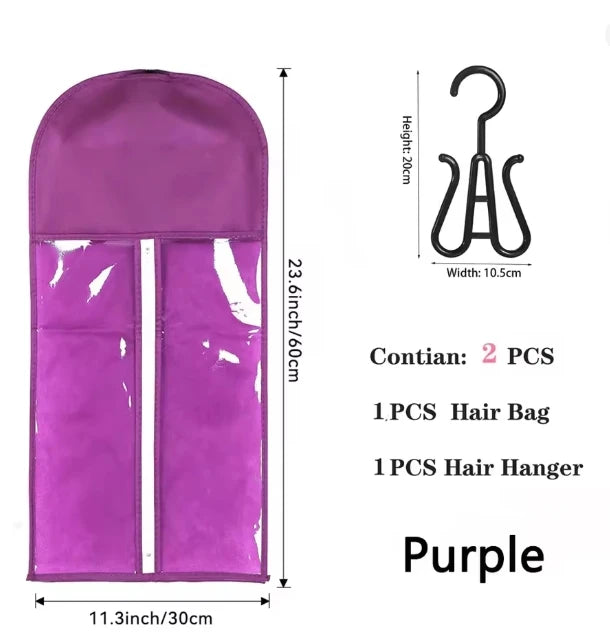 1Set Wig Storage Bag With Hanger Hair Bags With Plastic Hanger For Virgin Hair Black Wig Organizer Hangers For Multiple Wigs New