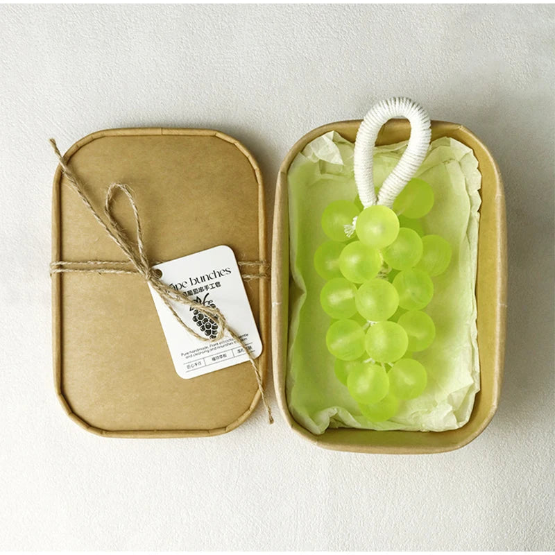 Creative Grape Soap Gift Boxnatural Plant Extraction Pearl Grape Bunches Handmade Soap Bar Bathing Washing Nourishing Skin Soap
