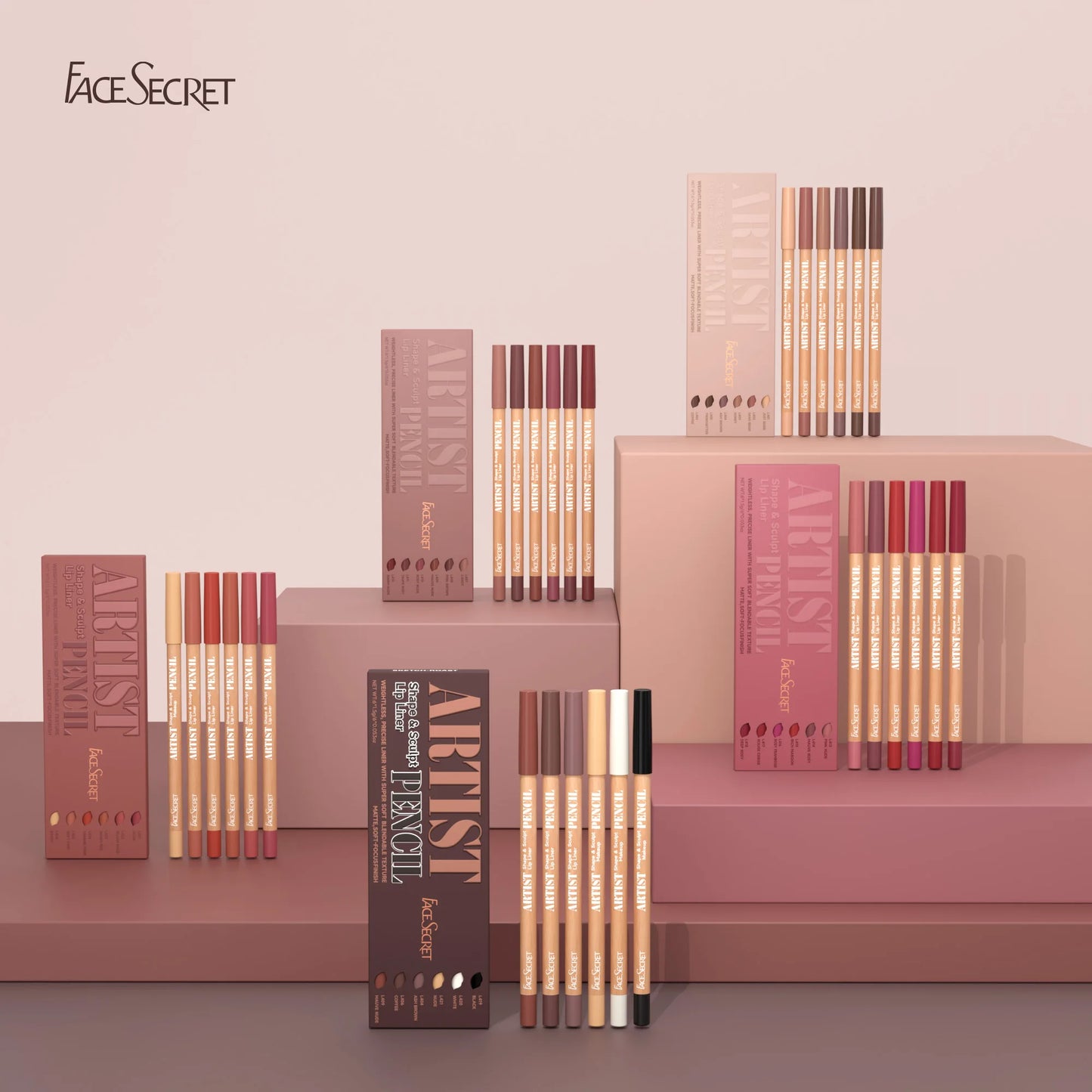 Thanks Giving Day Gift:6Pcs Lipliner Set,Nude/Pink/ Coffee Tones,Waterproof, Longlasting,Silk,Easy To Color,Women Makeup Combo,