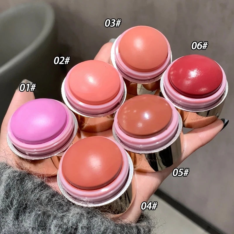 Blush Cream 6 Colors Natural Makeup Cheek Contour Lasting Matte Velvet Mousse Blush Mud Peach Cream Rouge Cheek Tint Cosmetics