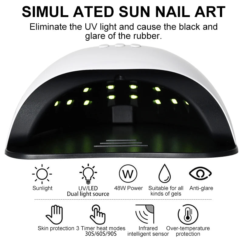 Nail Gel Polish Kit With LED Nail Lamp Semi-Permanent 27 Colors Soak Off Base&Top Coat Varnish Manicure Set For Nails Salon Kit