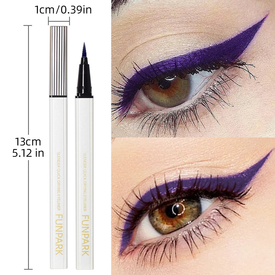 1PC New Purple Fine Liquid Eyeliner Long Lasting Eye Pen Waterproof Quick-drying Korean Makeup Products Beauty Matte Eye Pen