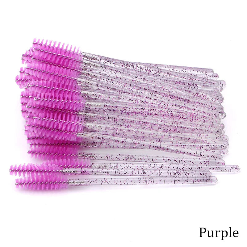 50pcs/set Professional Eyebrow Mascara Wand Applicator Eyelash Brush Wholesale Disposable Lash Wands Eyelash Extension Supplies