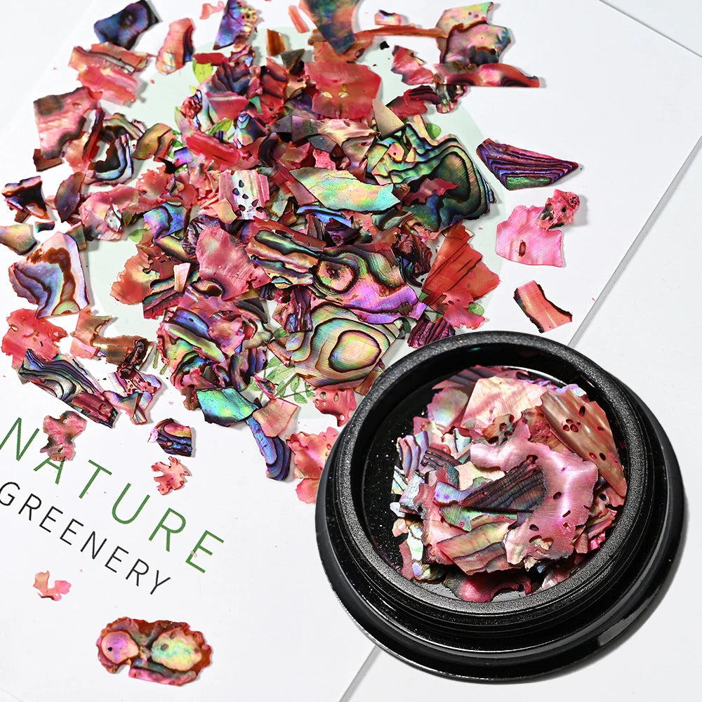 Natural Abalone Shell Slices Nail Art Decorations 3D Irregular Sea Shell Stone Flakes Aurora Charms Fragment Nails Accessories