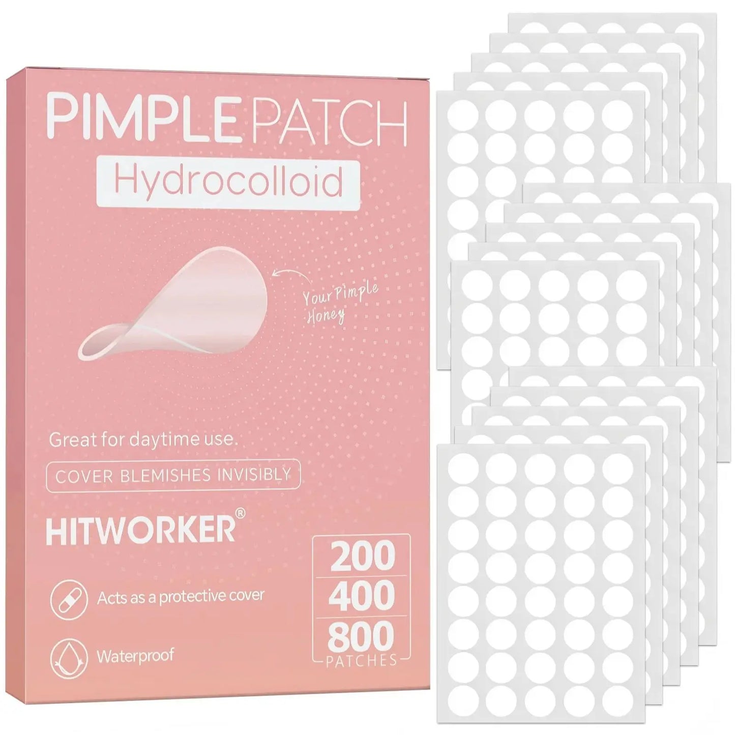 800/400/200pcs Colloidal Acne Patch - Alcohol free, odorless, effectively covers acne patches, suitable for all skin types
