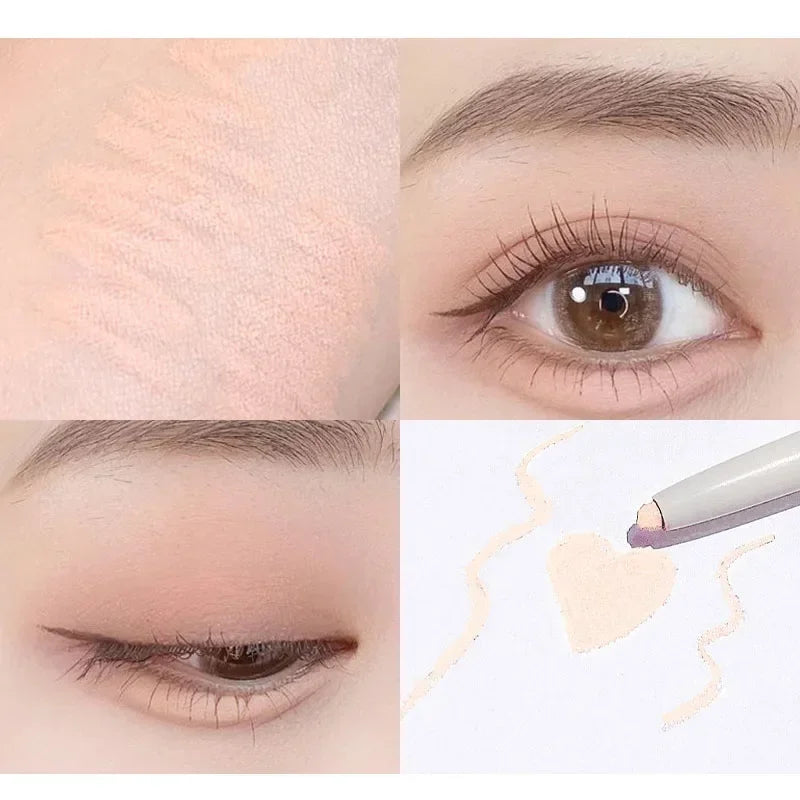6Color Shiny Eyeliner Highlighter Stick Pearl Matte Lying Silkworm Pen Tea Brown Eye Shadow Waterproof Beauty  Makeup Cosmetics