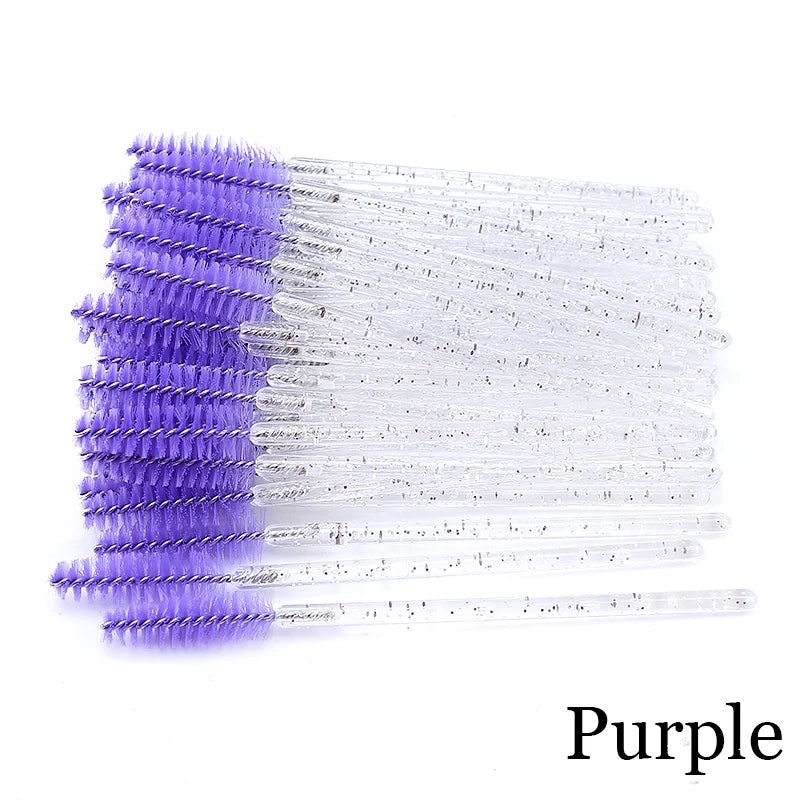 50pcs/set Professional Eyebrow Mascara Wand Applicator Eyelash Brush Wholesale Disposable Lash Wands Eyelash Extension Supplies