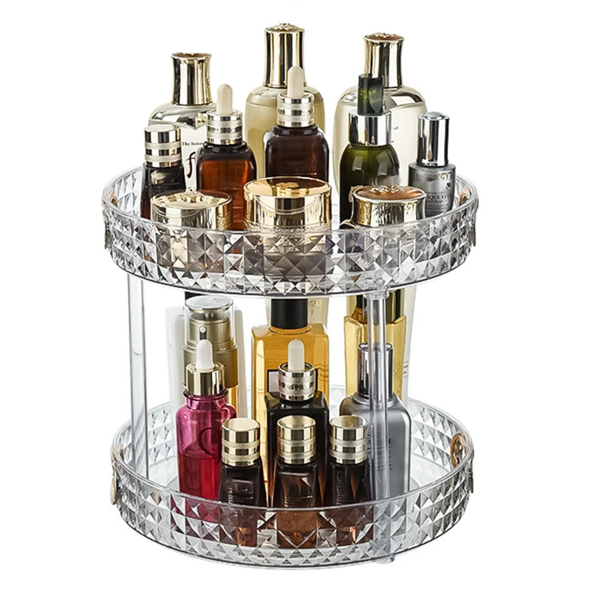 Rotating Cosmetic Storage Box Makeup Organizer Ins Desktop Finishing Perfume Tray Bathroom Skin Care Products Rack L B