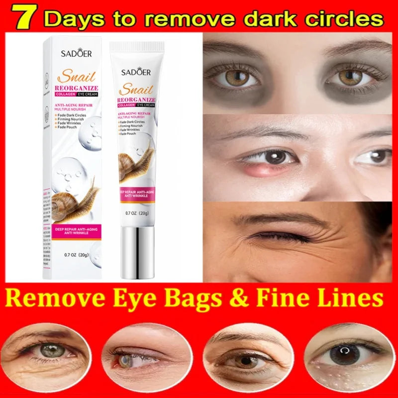 Snail Collagen Eye Cream Anti Dark Circles Remove Eye Bags Moisturizing Firming Nourishing Beauty Eyes Skin Care Products Makeup