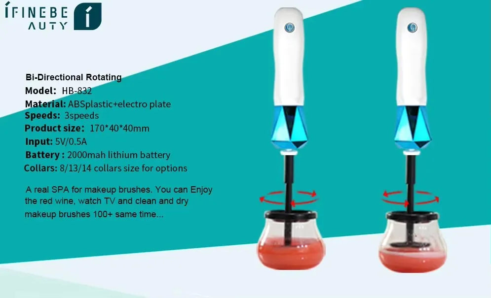 Beauty USB Charging Electric Cosmetic Brush Rotator Cleaner