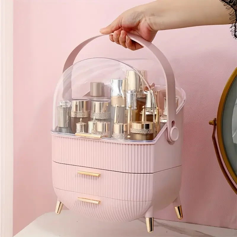 Large Capacity Makeup Organizer Drawer Cosmetic Storage Box for Skincare Beauty Products and Makeup Brush Holder