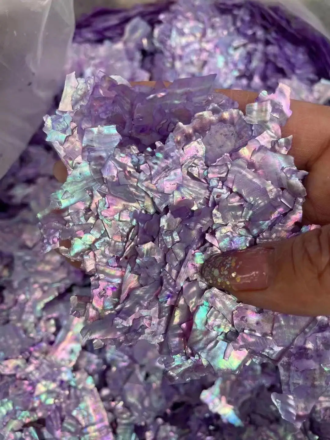 Natural Abalone Shell Slices Nail Art Decorations 3D Irregular Sea Shell Stone Flakes Aurora Charms Fragment Nails Accessories