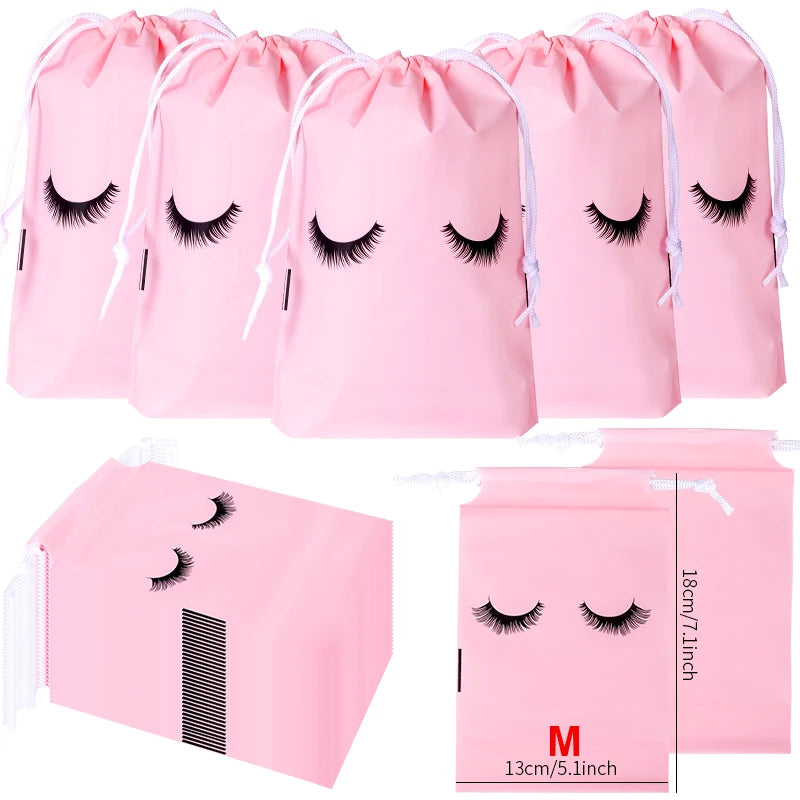 20Pcs Eyelashes Make Up Bag Reusable Aftercare Bags Toiletry Lipstick Travel Pouch Lash Extension Supplies Cosmetic Makeup Tools