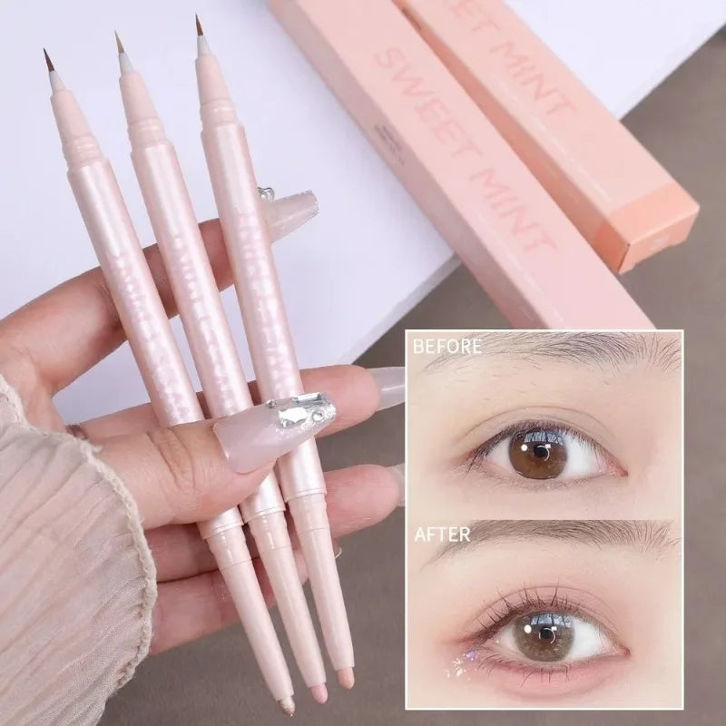 Matte Brightening Lying Silkworm Shadow Pen Double-end Ultra-fine Quick Dry Highlighter Pen Eye Makeup Lasting Beauty Eye Makeup