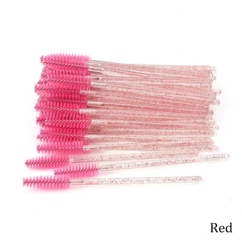 50pcs/set Professional Eyebrow Mascara Wand Applicator Eyelash Brush Wholesale Disposable Lash Wands Eyelash Extension Supplies