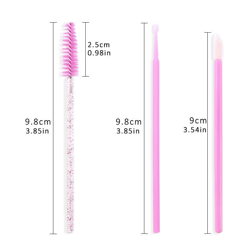 100/200Pcs Disposable Makeup Brush Crystal Lip Gloss Microbrush Mascara Wands Applicator Eyelash Extension Supplies Accessories