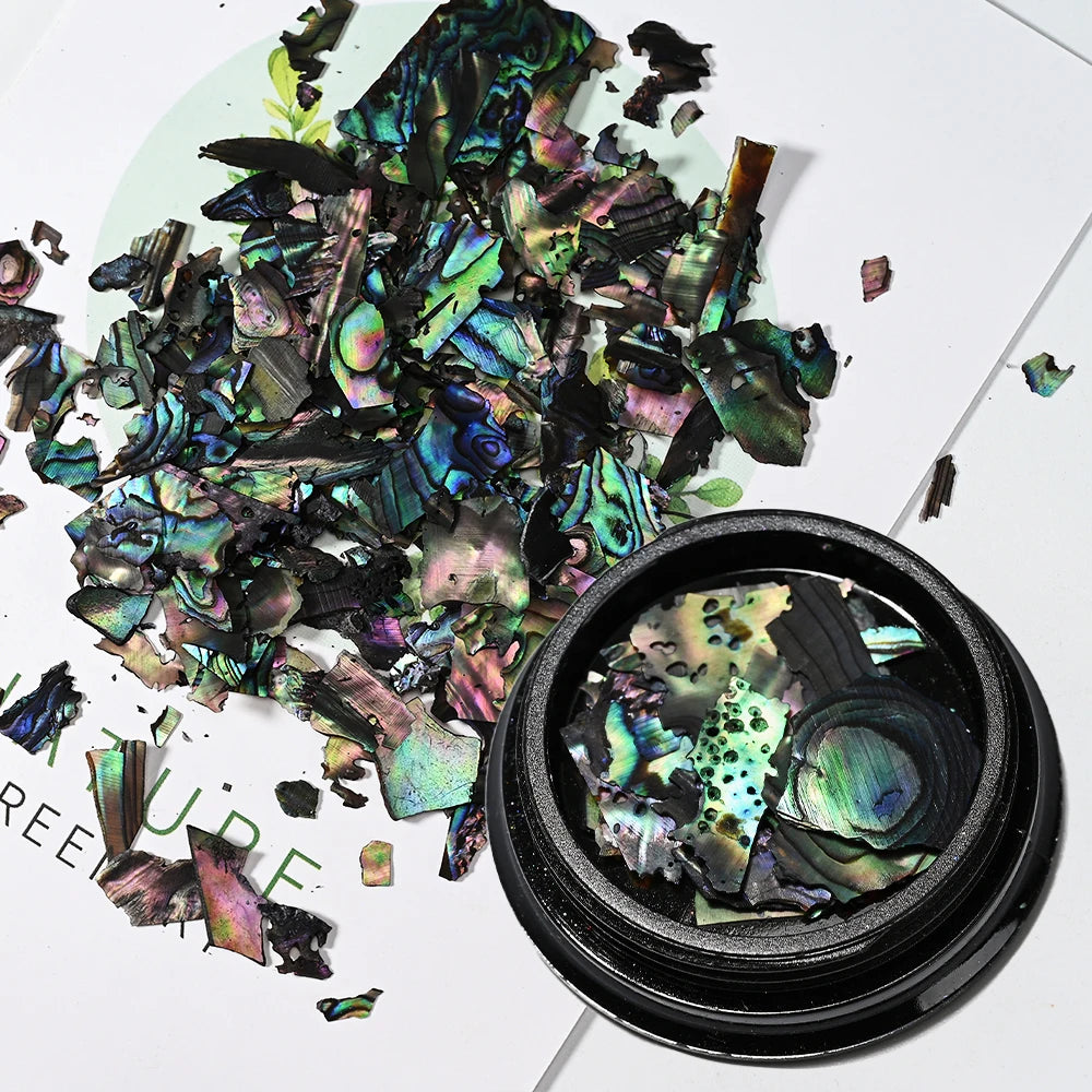 Natural Abalone Shell Slices Nail Art Decorations 3D Irregular Sea Shell Stone Flakes Aurora Charms Fragment Nails Accessories