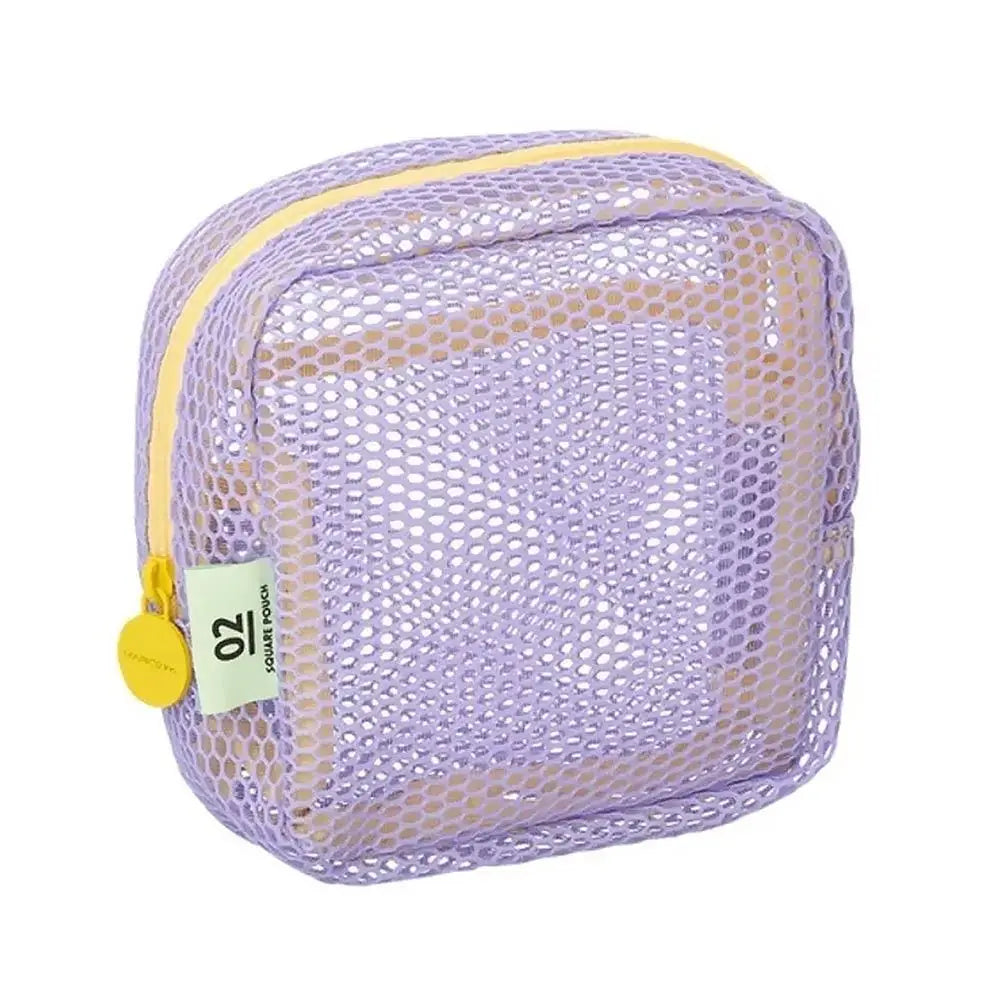 Durable Dopamine Color Storage Bag Candy Color Large Capacity Mesh Cosmetic Bag Toiletry Travel Storage Pouch