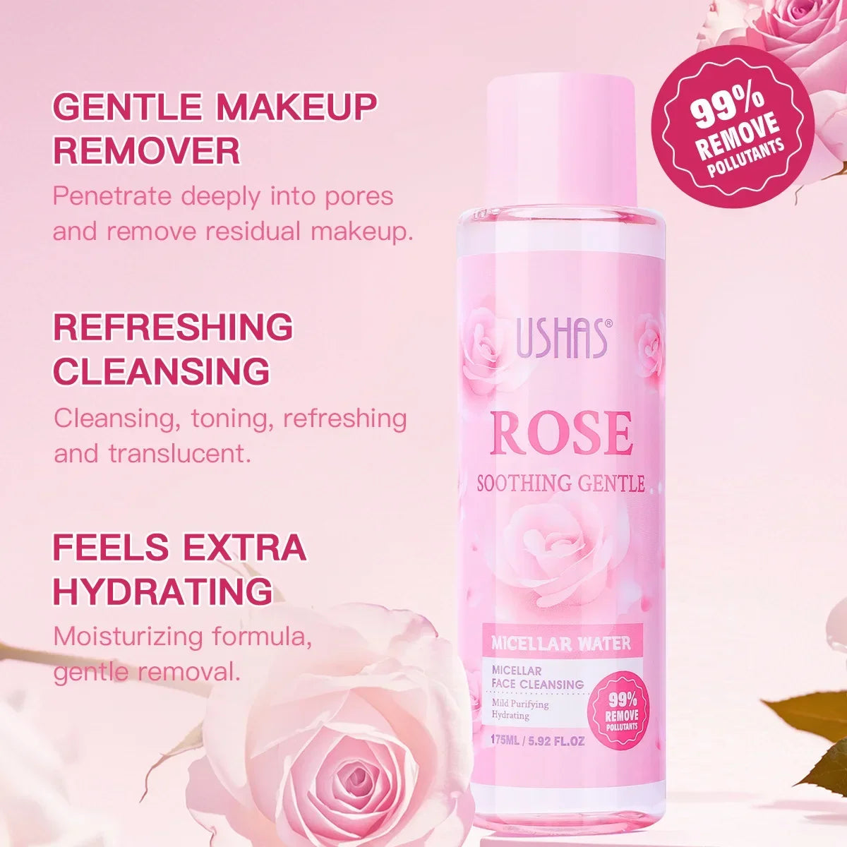 Gentle Makeup Remover Water Deep Cleansing Hydrating Moisturizing Non Irritating Refreshing Mild Facial Cleaner
