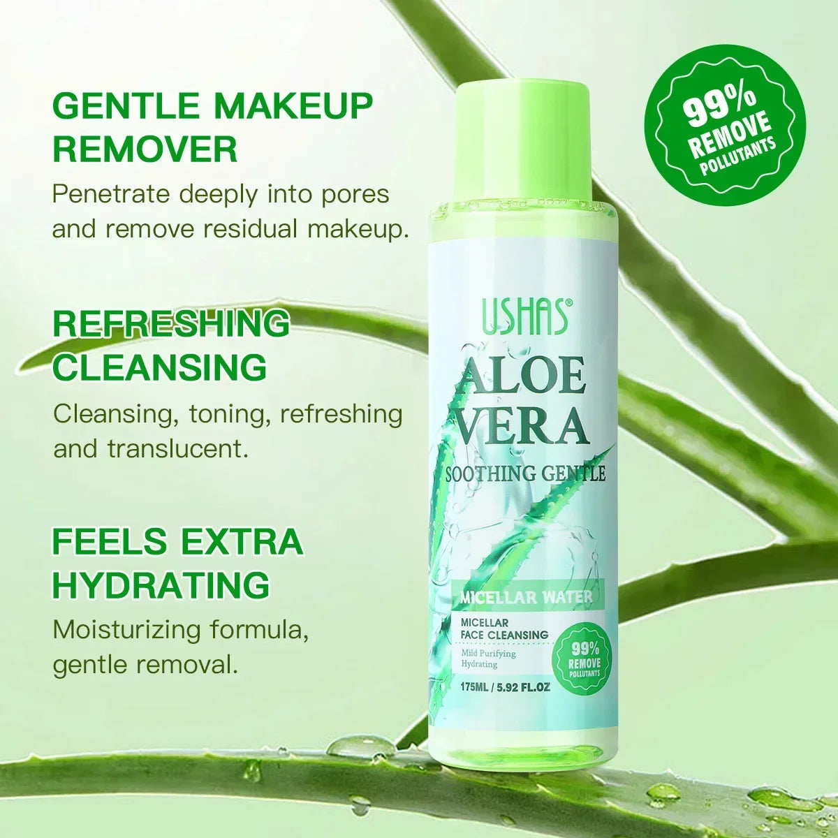 Gentle Makeup Remover Water Deep Cleansing Hydrating Moisturizing Non Irritating Refreshing Mild Facial Cleaner